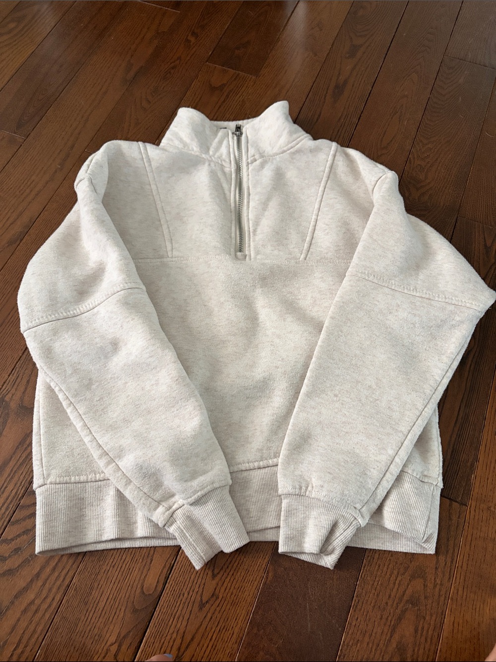 🔥 2/$25 - Rebel Sugar Heathered Cream Half-Zip Sweatshirt